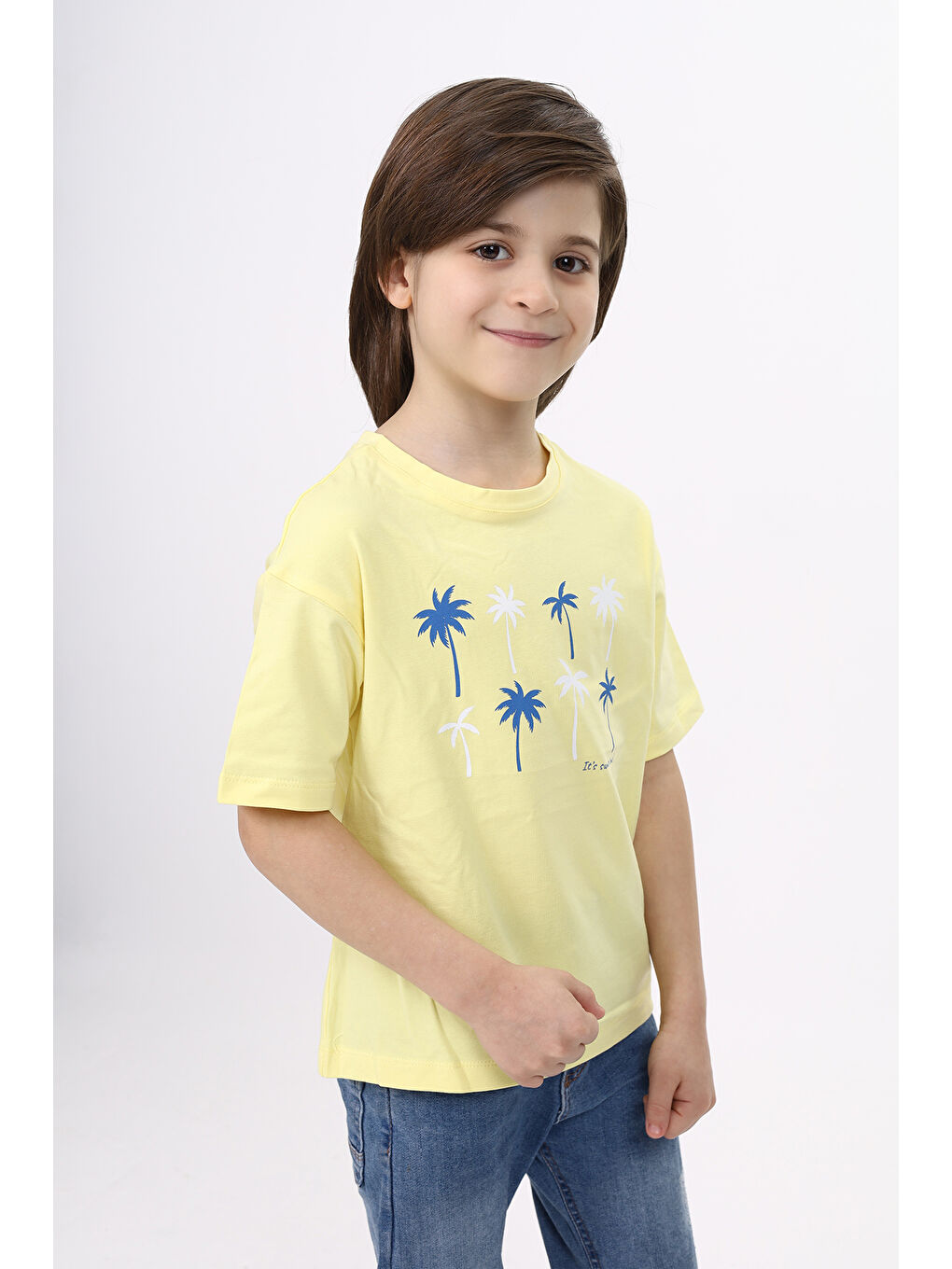 Sarı Erkek Çocuk Baskılı Tişört-2