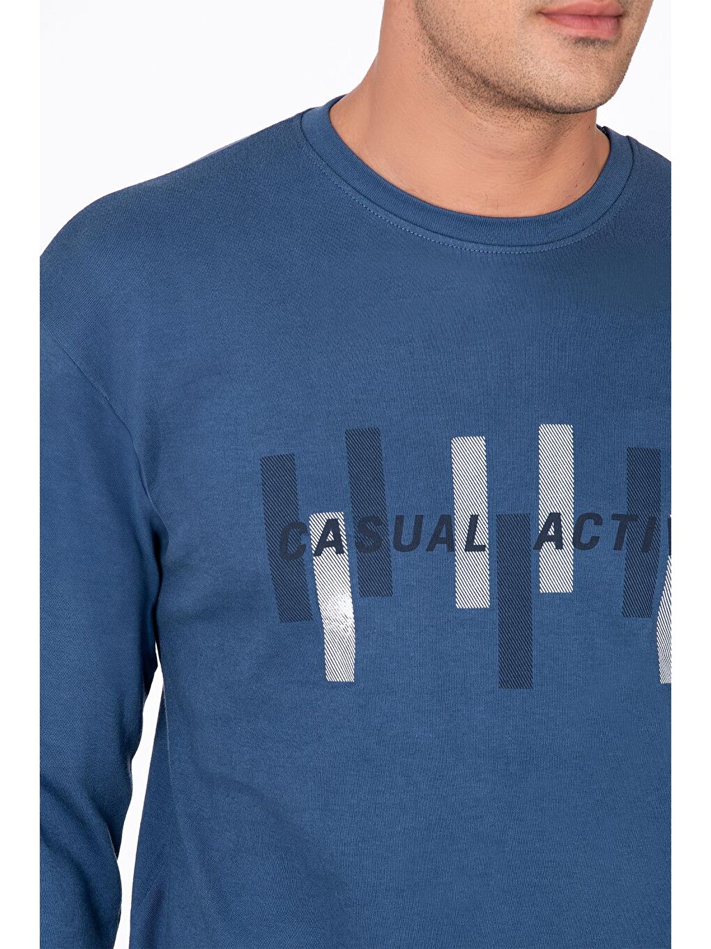 İndigo Erkek Casual Active Baskılı Pamuklu Pijama Takımı | Lacivert-1