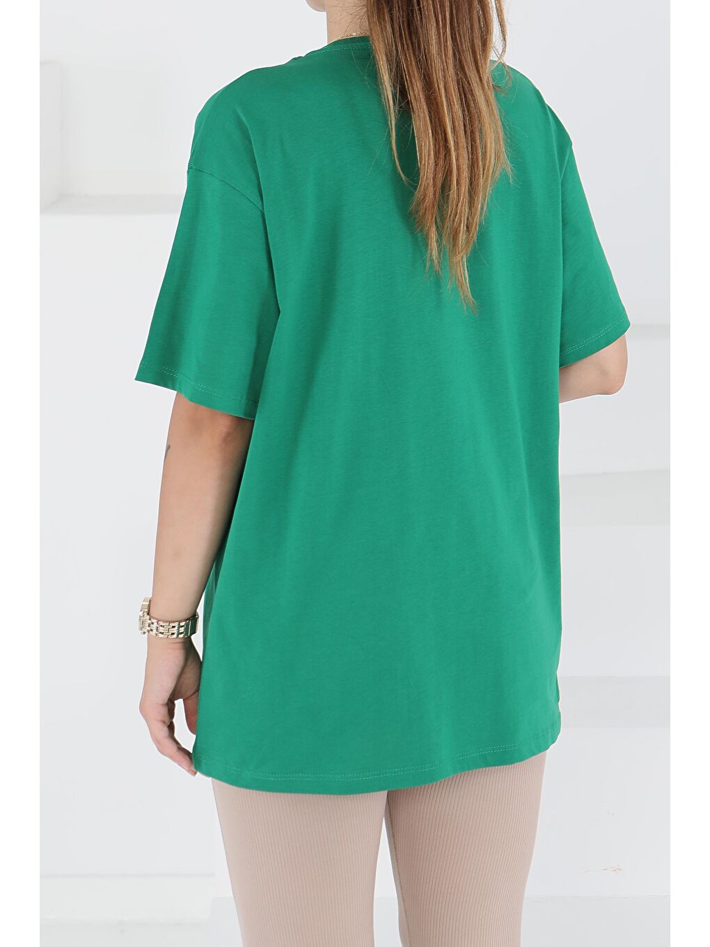 Baskılı Kısa Kollu T-Şhirt Yeşil - 27500-3