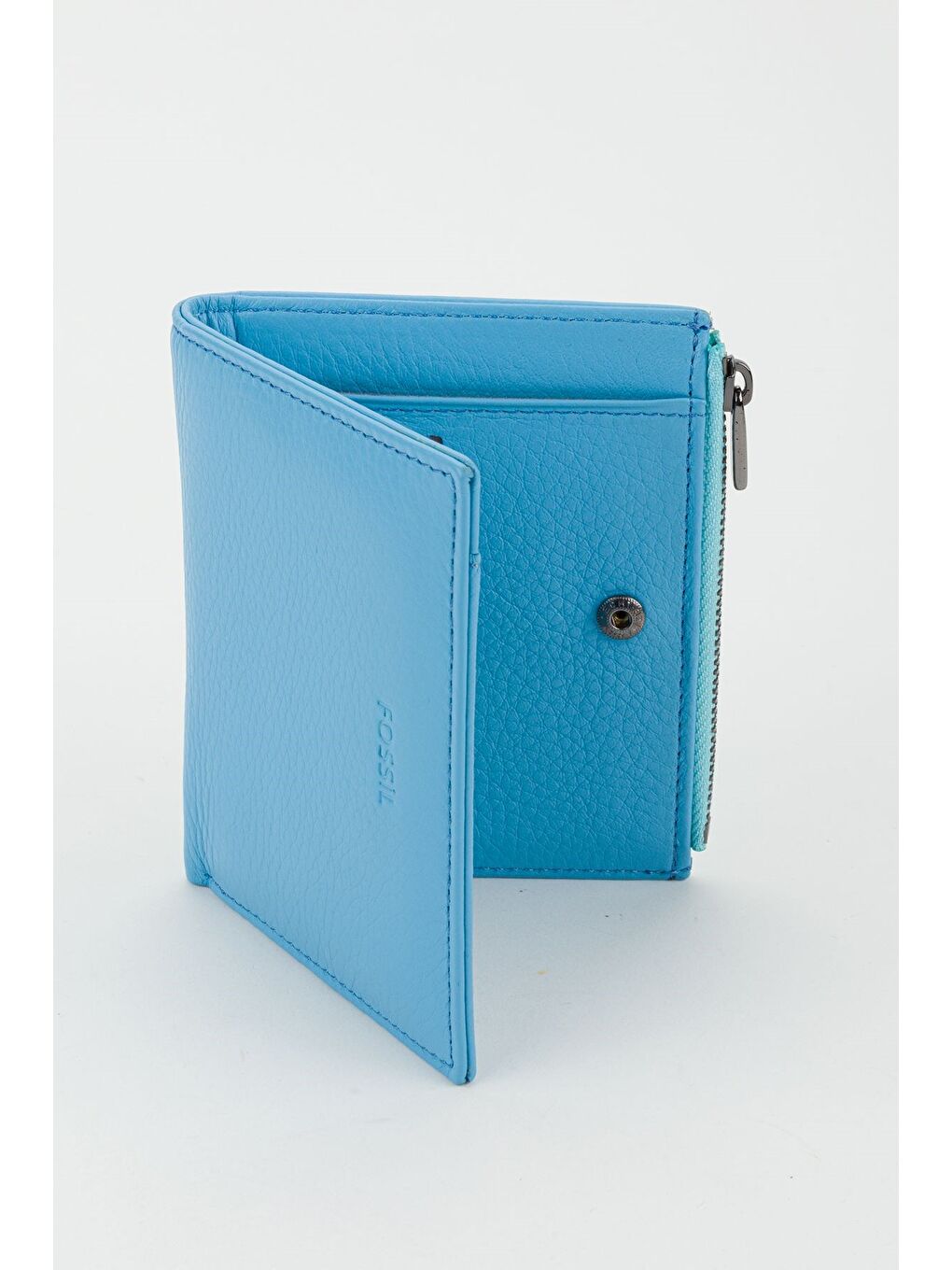 Mavi Kutulu Hakiki Deri Kırmızı Kadın El Portföyü Kartlık Cüzdan-1