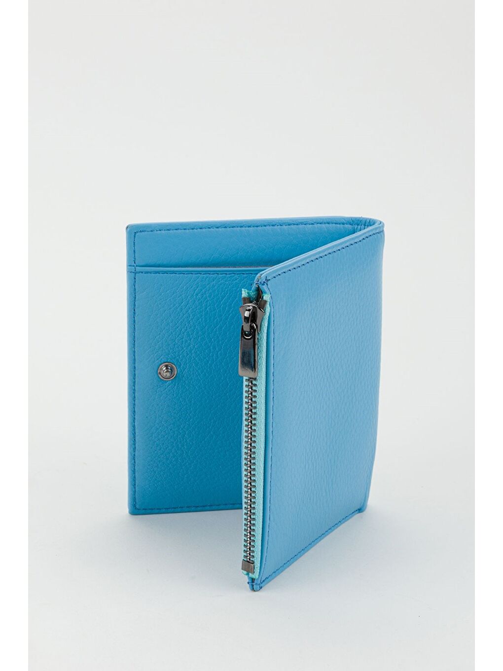 Mavi Kutulu Hakiki Deri Kırmızı Kadın El Portföyü Kartlık Cüzdan-2