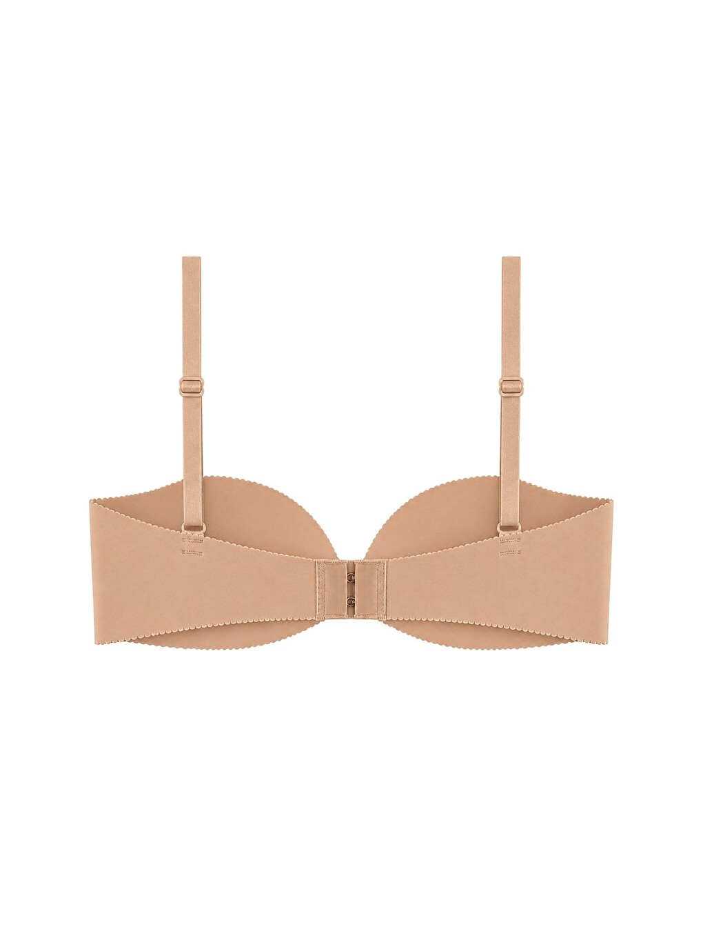 Bej Seamless Bra - Serina | Ten Balenli Lazer Kesim Yarım Dolgulu Push Up Straplez Kadın Sütyen-1