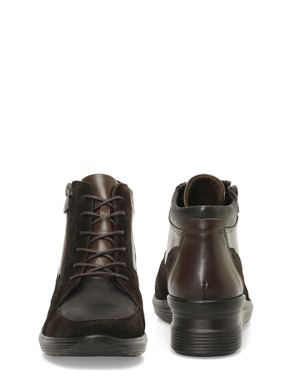 105317.NZ4PR Kahverengi Kadın Dolgu Topuk Bot-4