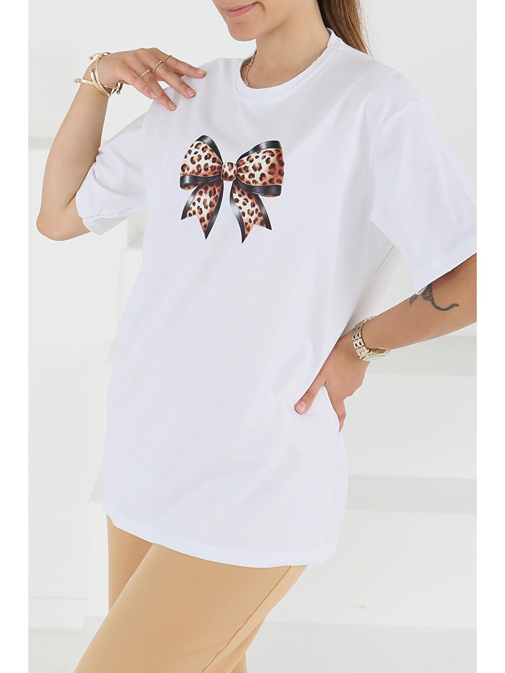 Baskılı Kısa Kollu T-Şhirt Beyaz - 27501-2