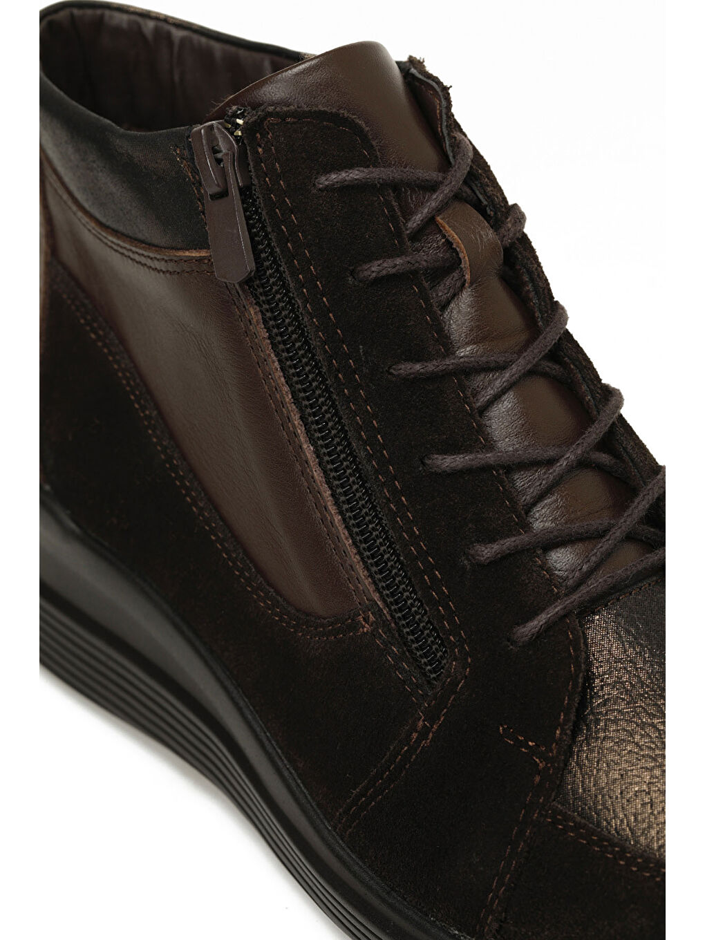 105317.NZ4PR Kahverengi Kadın Dolgu Topuk Bot-6