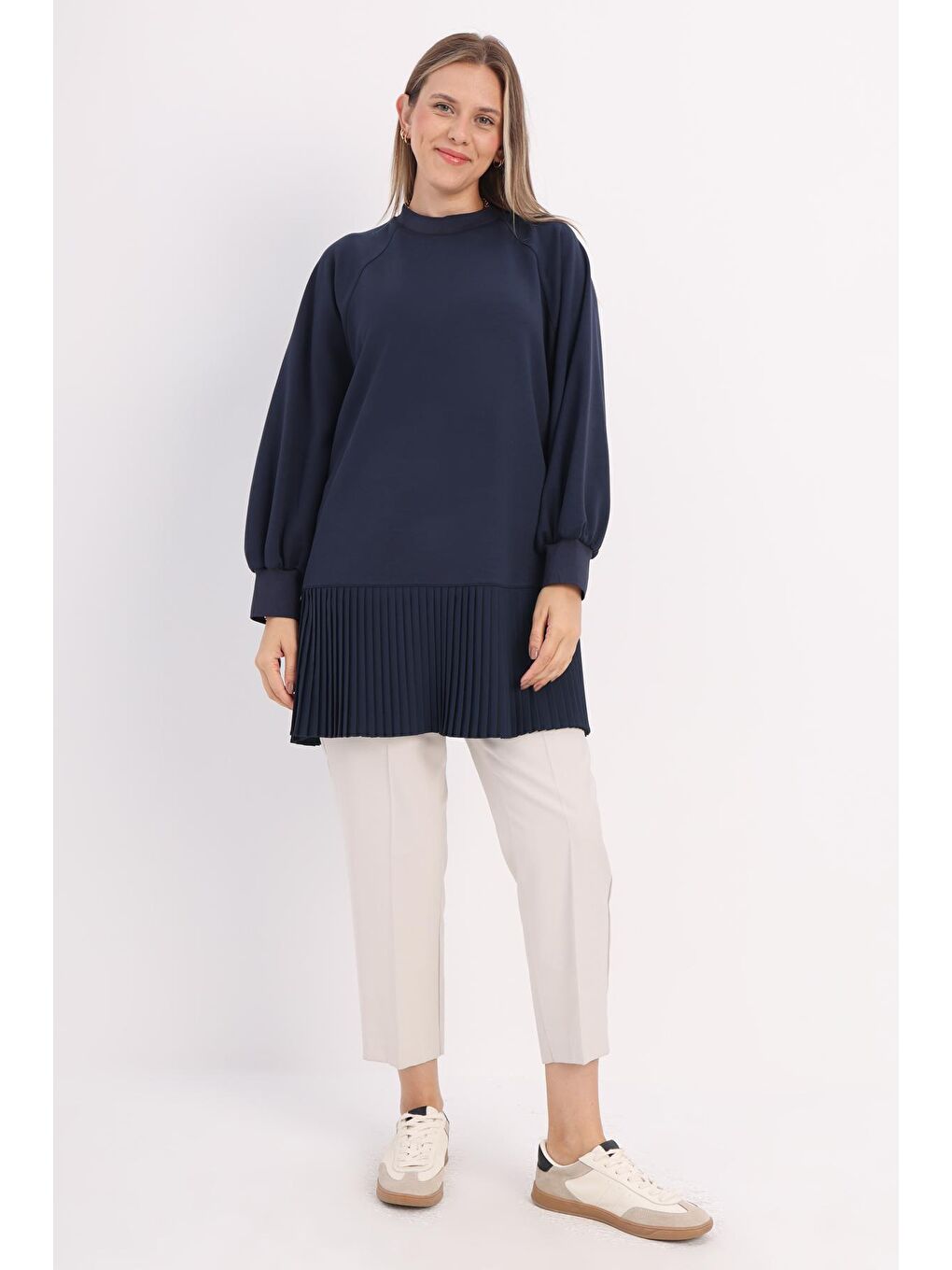 ALLDAY İndigo Oversize Garni Piliseli Tunik