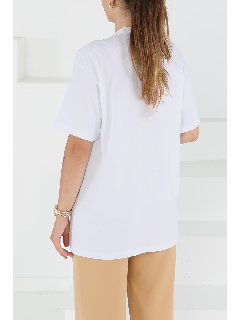 Baskılı Kısa Kollu T-Şhirt Beyaz - 27501-4