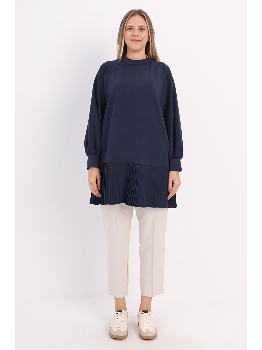 ALLDAY İndigo Oversize Garni Piliseli Tunik - 1