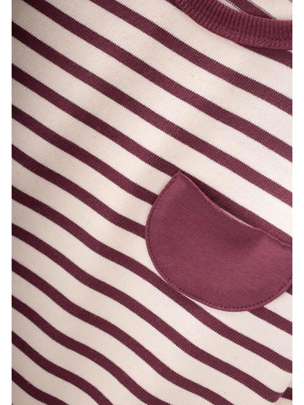 Çizgili Sweatshirt Takım 1-7 Yaş Mürdüm-2