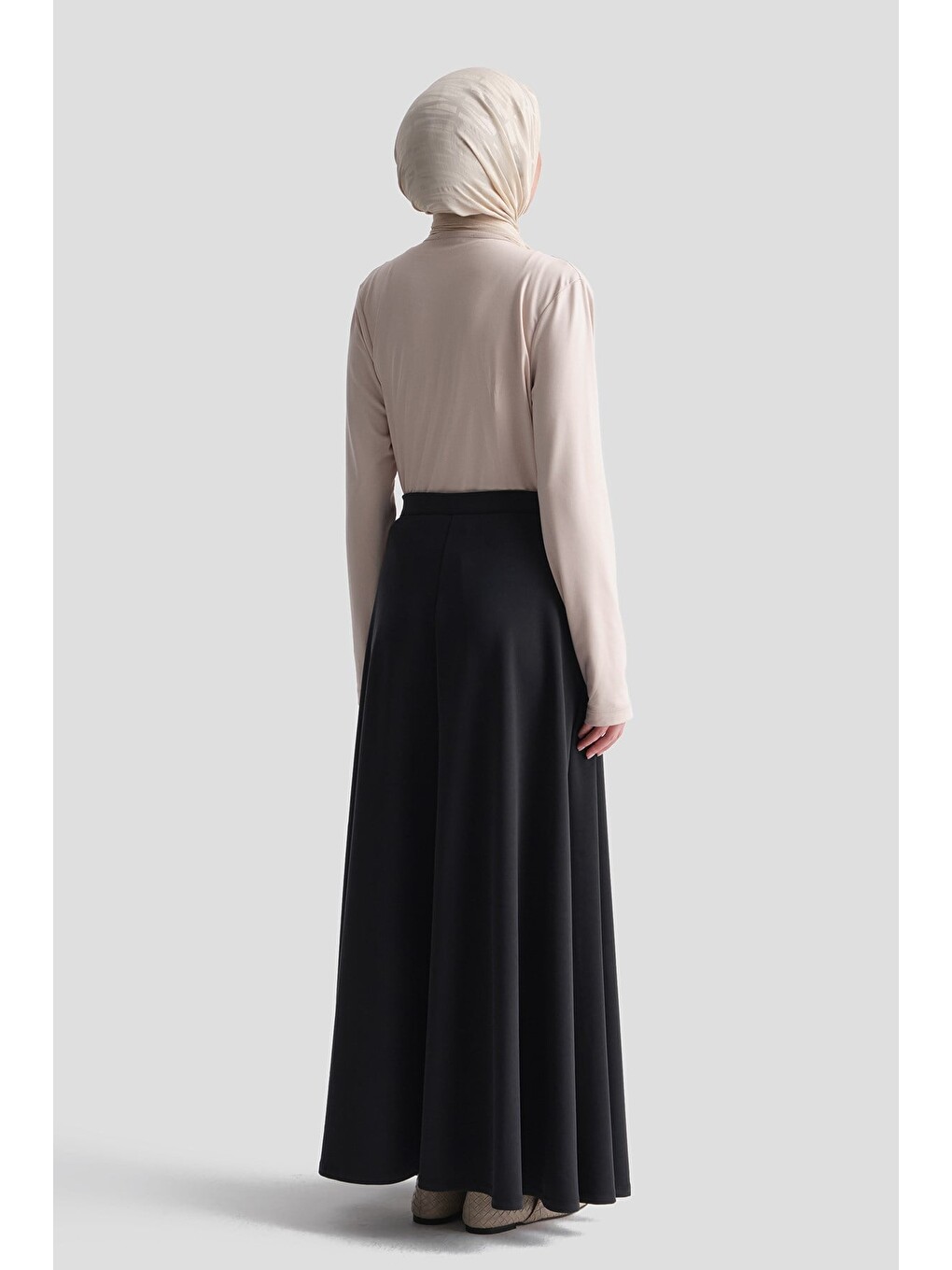 Modal Kloş Etek Siyah-3