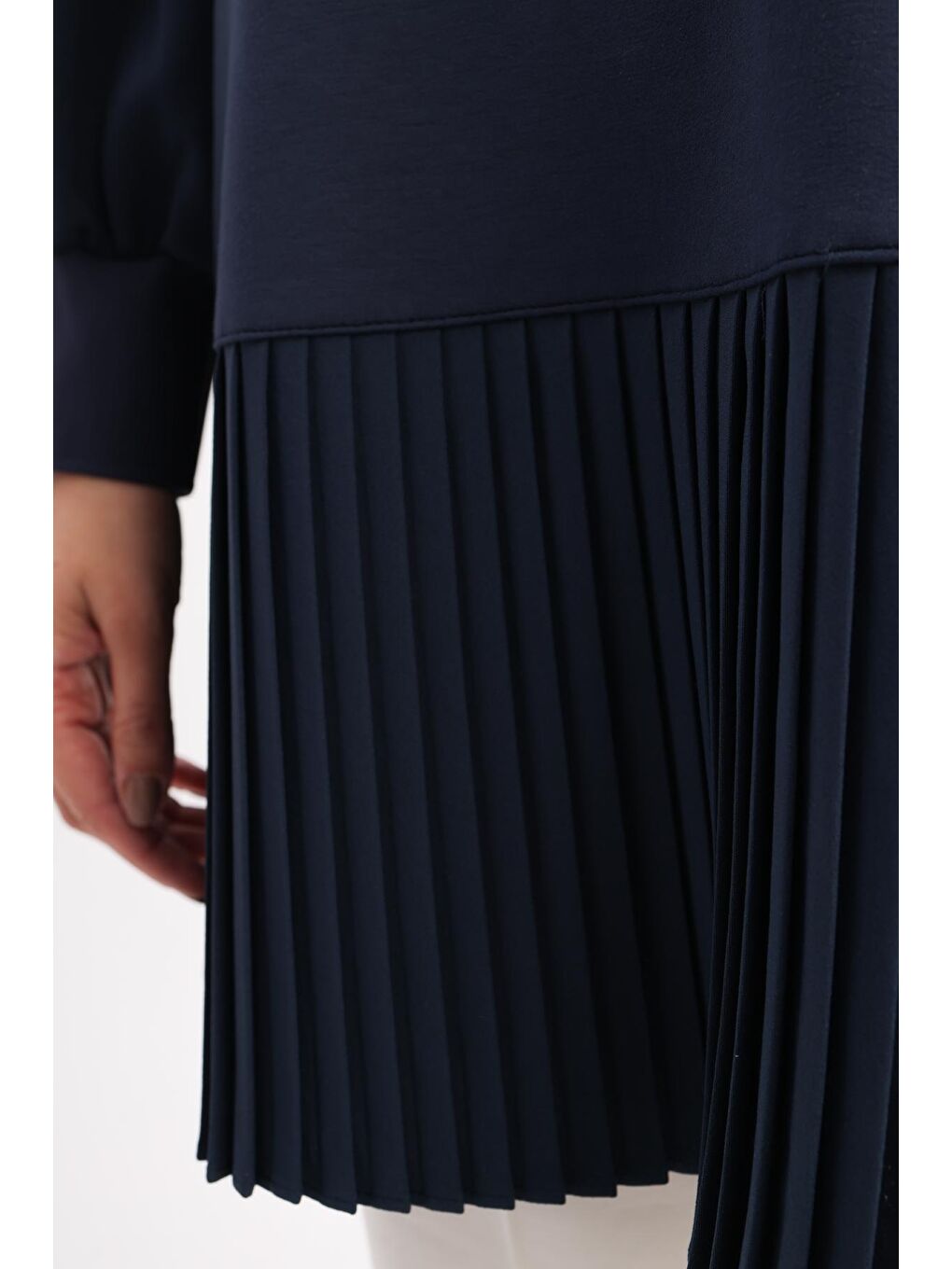 ALLDAY İndigo Oversize Garni Piliseli Tunik - 4