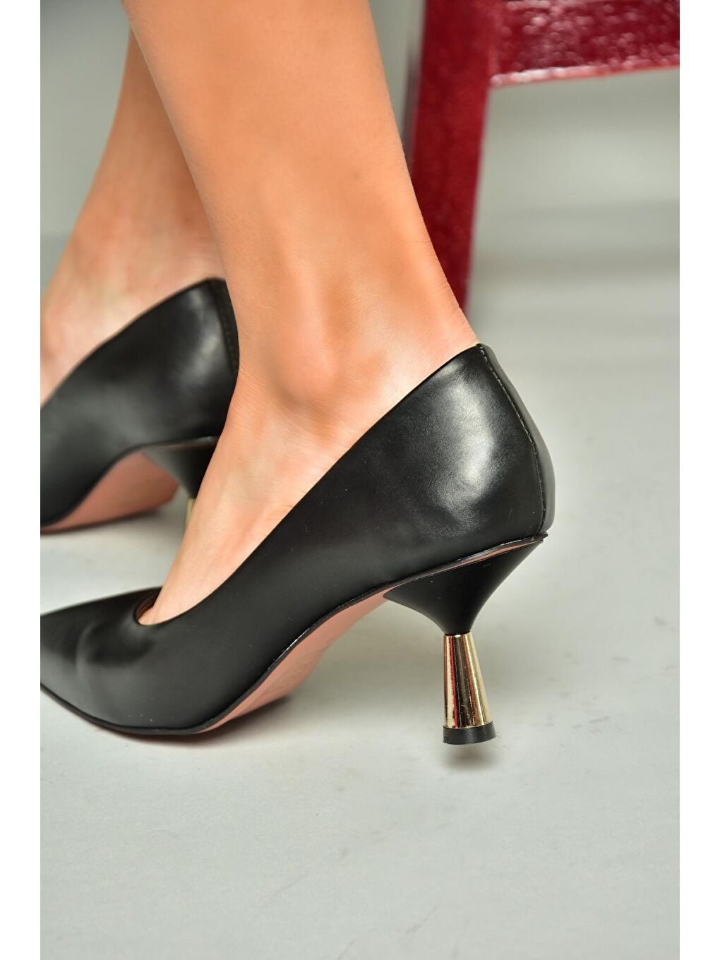 U6760340 Siyah Kadın Topuklu Ayakkabı-3