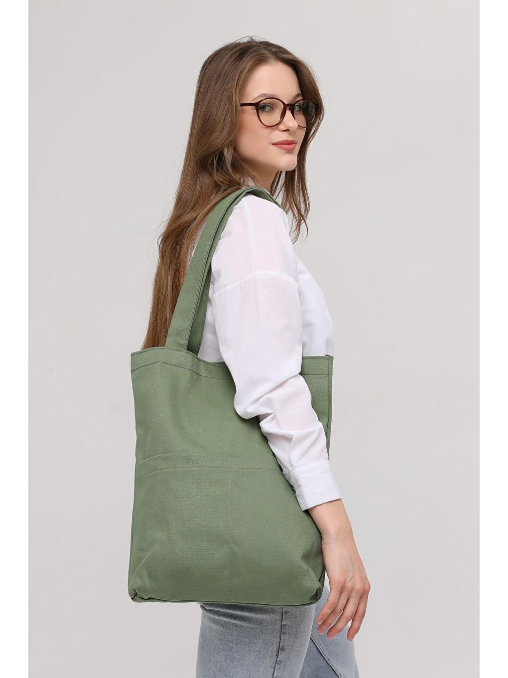 Bagg Açık Yeşil 3 Cepli Mint Yeşili Gabardin Çanta