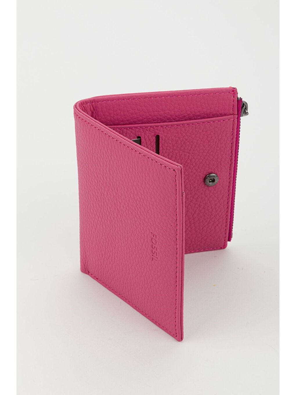 Fuşya Kutulu Hakiki Deri Kırmızı Kadın El Portföyü Kartlık Cüzdan-1