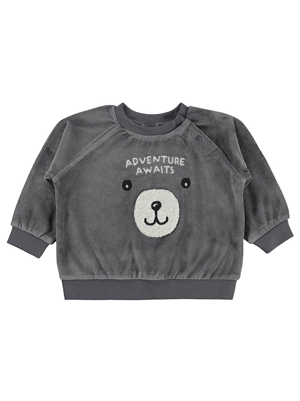 Baby Ayıcık Nakışlı 6-18 Ay Sweatshirt - Gri 18-24 Ay