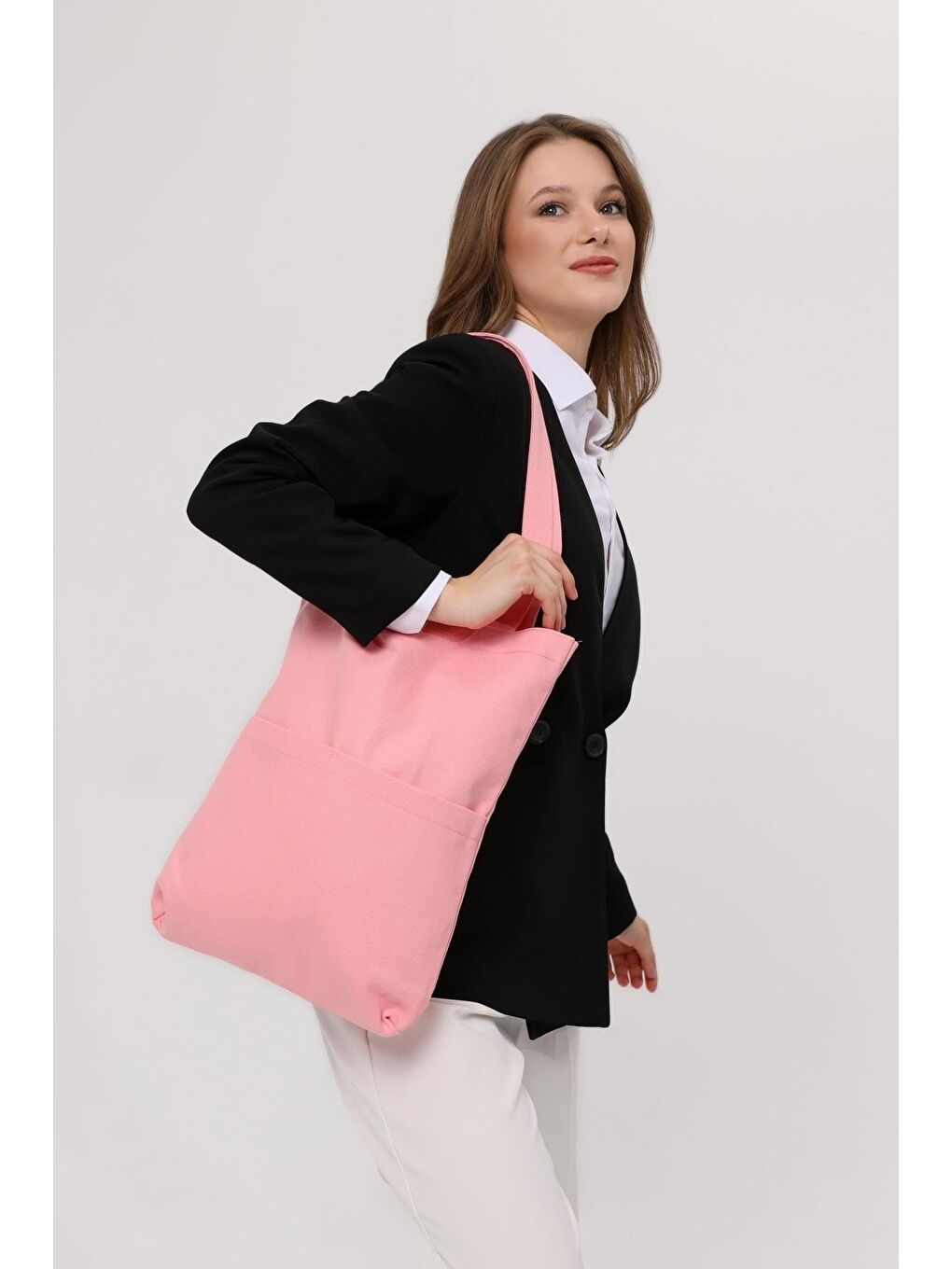 Bagg Pembe 3 Cepli Pembe Gabardin Çanta