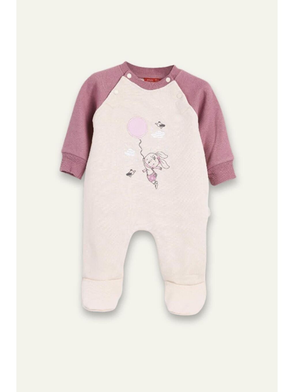 Kız Bebek Nakışlı Tulum - Pembe