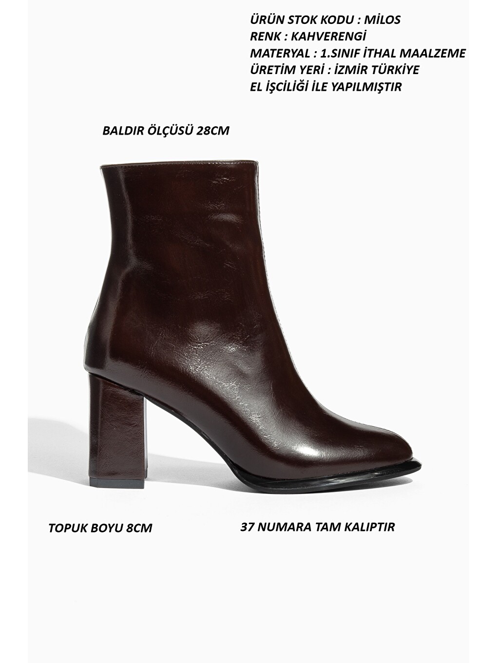 Kahverengi Milos Kadın İçi Tay Tüylü Topuklu Bot-1