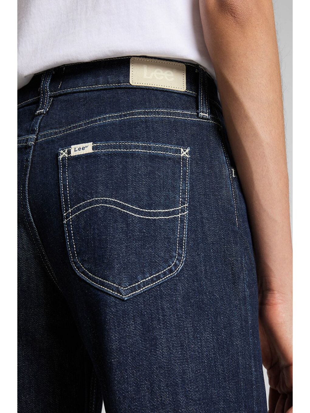 Lacivert Jane Cuffed Straight Fit Yüksek Bel Jean Jean Pantolon-3