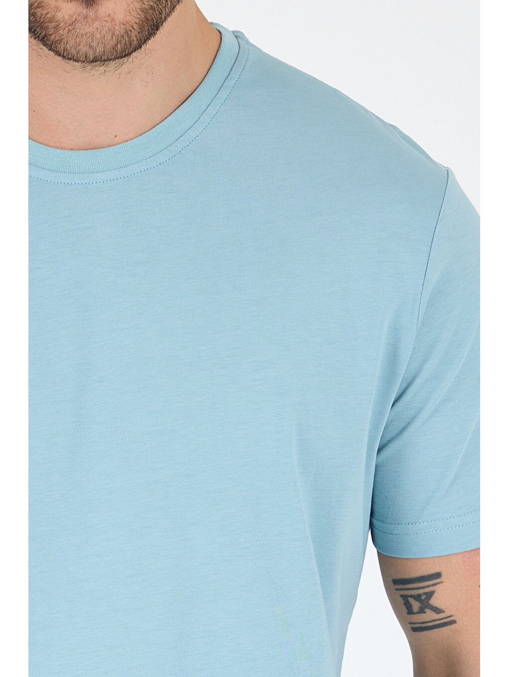 Mavi Bisiklet Yaka Penye Erkek %100 Pamuk Tişört-3