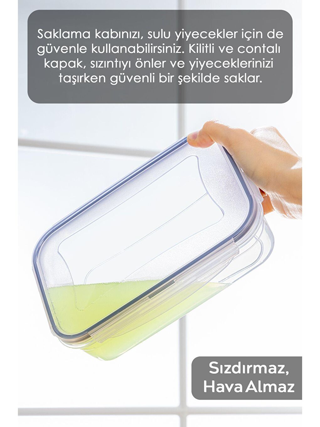 Meleni Home Renksiz 3'lü 4 Bölmeli Kapaklı Dikdörtgen Saklama Kabı - Taşınabilir Kahvaltılık Diyet ve Beslenme Kutusu - 4