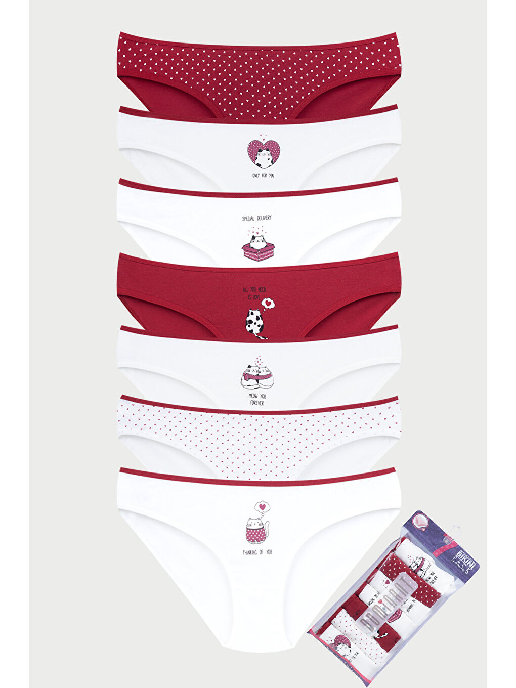 Karışık Kadın Pamuklu Külot 7'li Paket