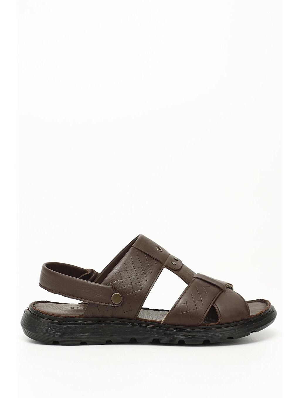 Kahverengi Tütün Kahve Hakiki Deri Erkek Sandalet 42811