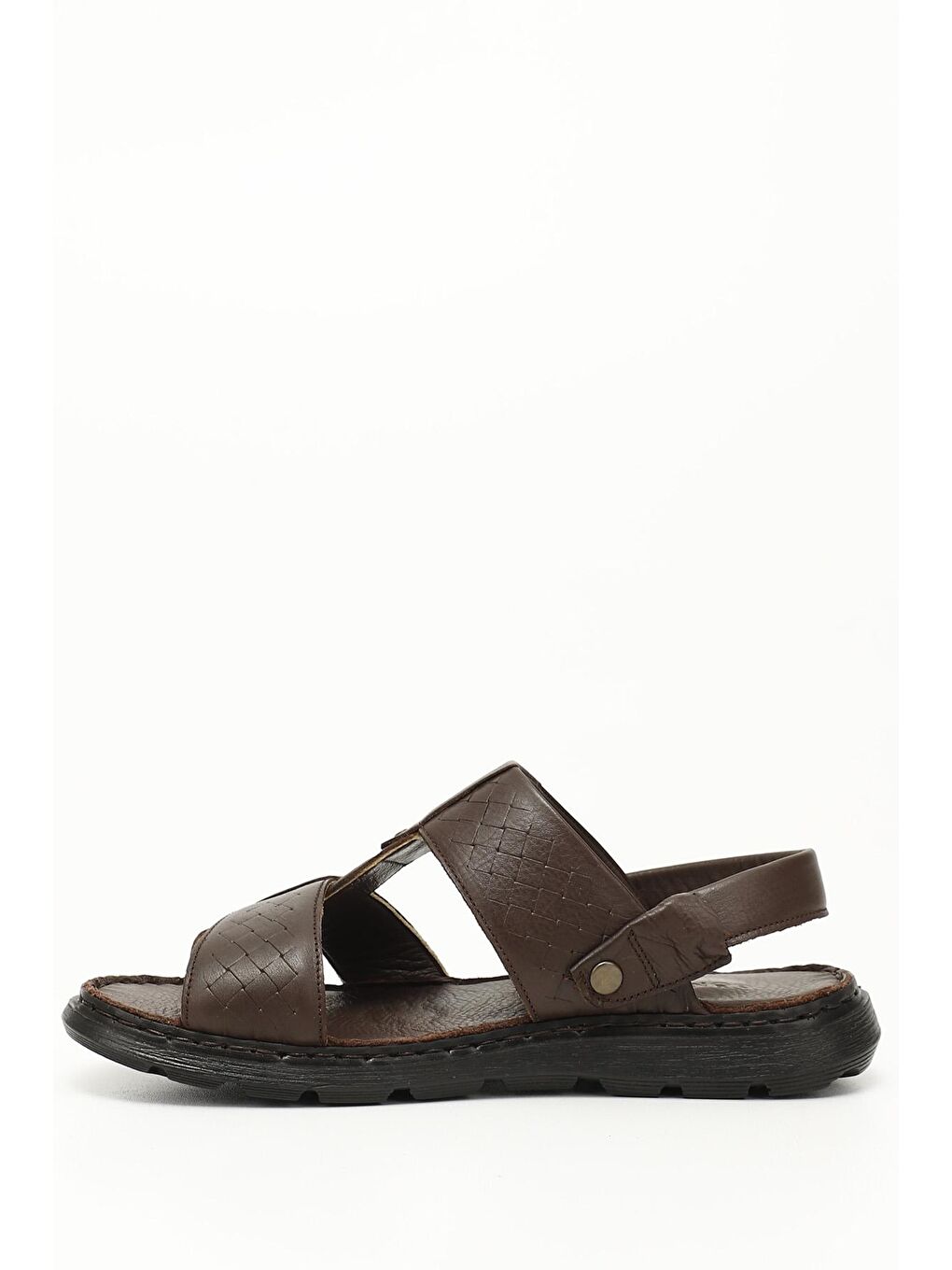 Kahverengi Tütün Kahve Hakiki Deri Erkek Sandalet 42811-2