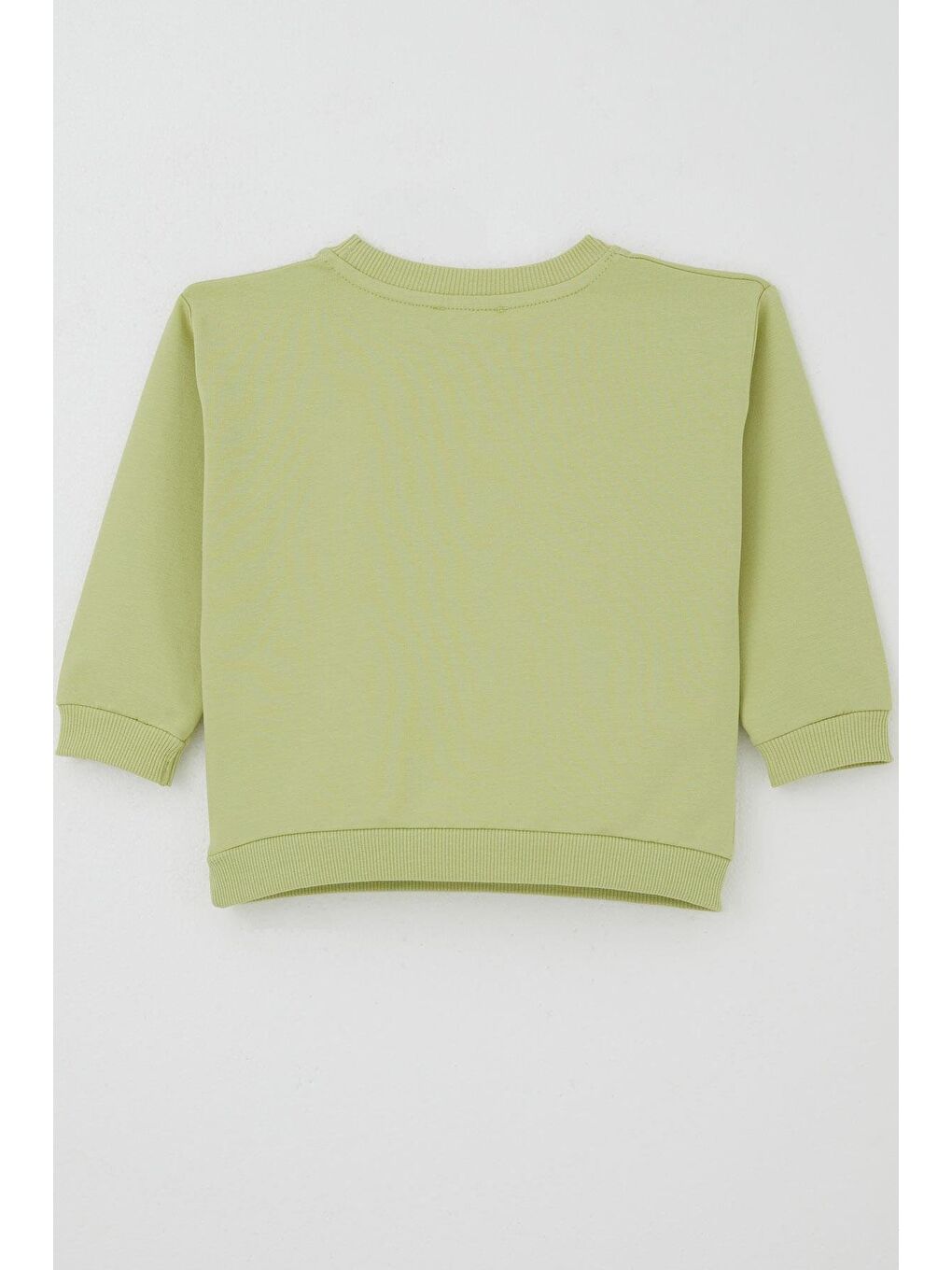 Kız Çocuk Sweatshirt Kuğu Armalı Fiyonk Detaylı Fıstık Yeşili (2-6 Yaş)-1