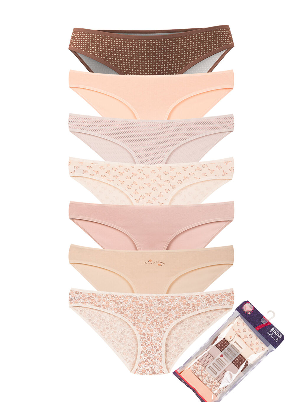 Karışık Kadın Pamuklu Külot 7'li Paket