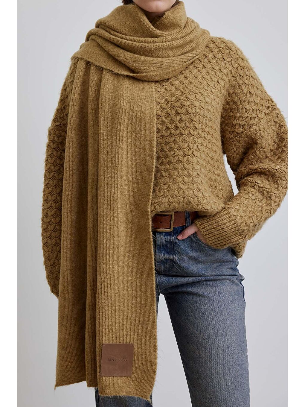 Cozy Yumuşak Dokulu Atkı Sarı-3