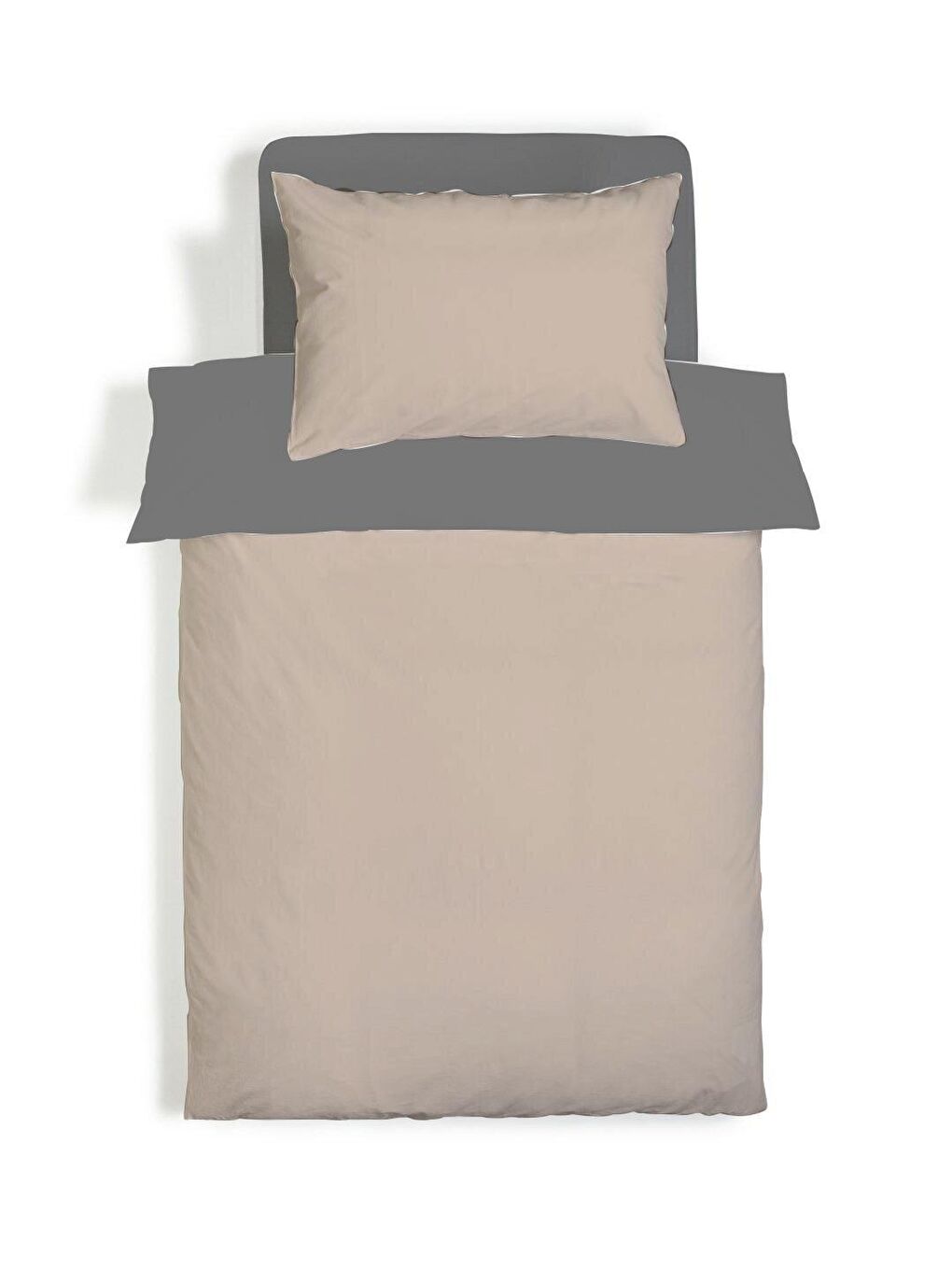 Karışık Çift Taraflı Düz Kahverengi Çarşafsız Takım Tek Kişilik Nevresim Takımı 160x220 Cm-1