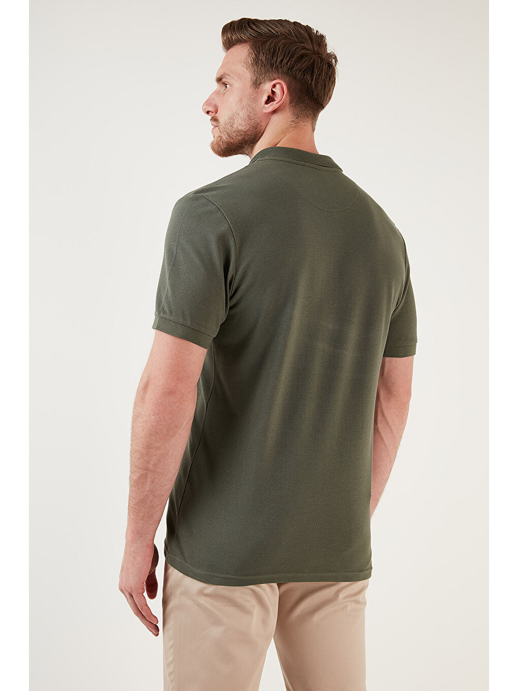 Haki Pamuklu Regular Fit Düğmeli Polo Yaka 3'lü Paket %100 Pamuk Tişört 590211827S3-4