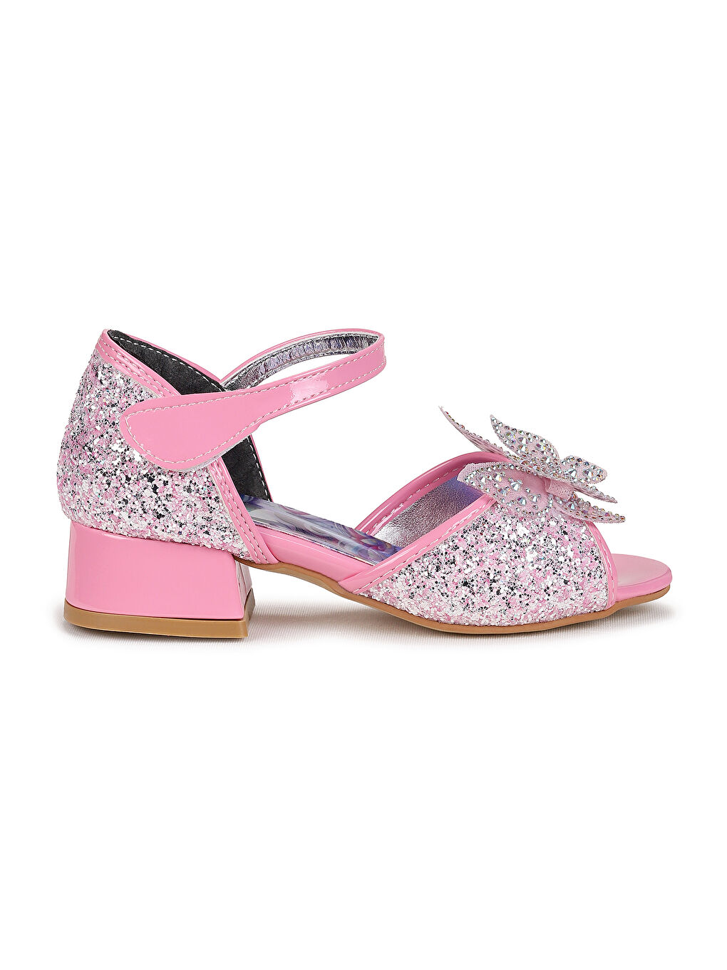 Pembe Winged Kız Bebek Topuklu Abiye Ayakkabı-3