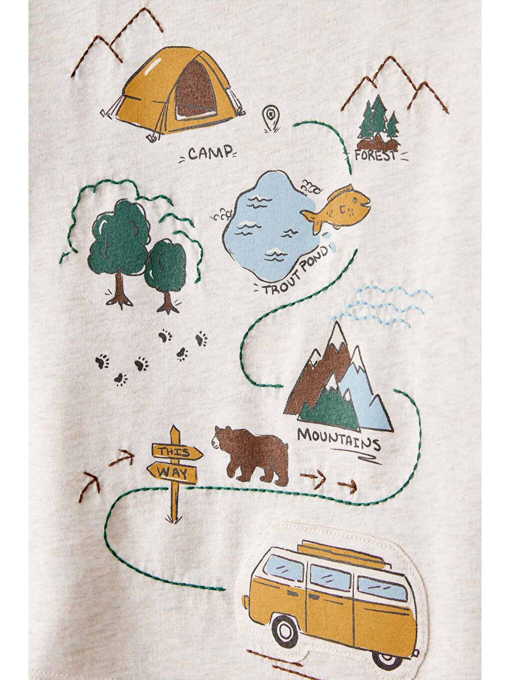 Bej Erkek Çocuk Krem Tshirt-1