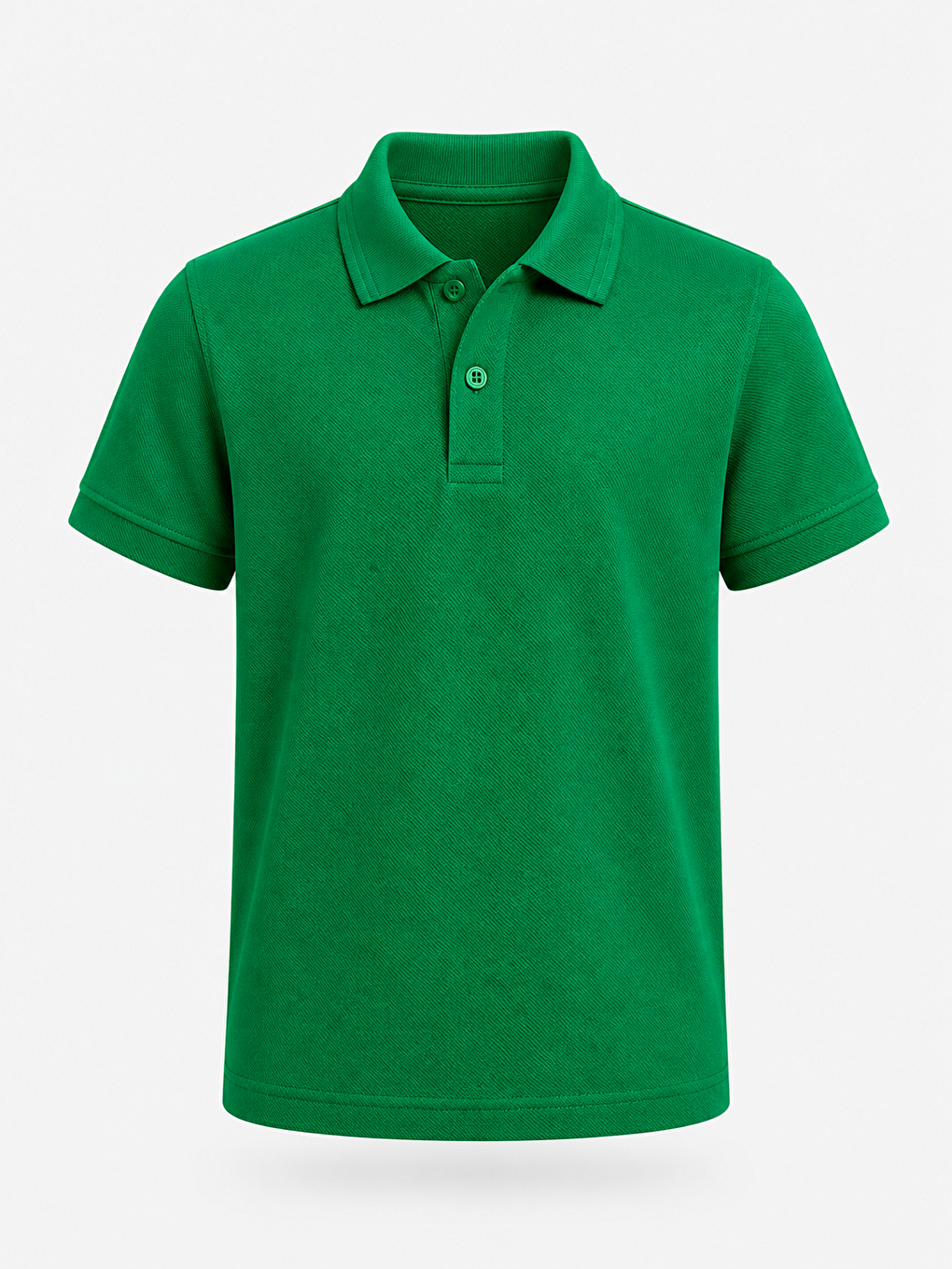 Yeşil Kids Polo Yaka Basic Kısa Kollu  Kız Çocuk Tişört-3