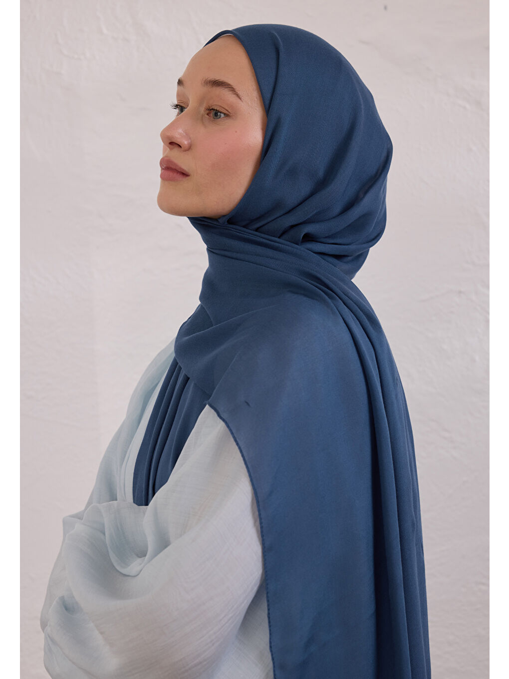 Soft Viskon Şal İndigo-1