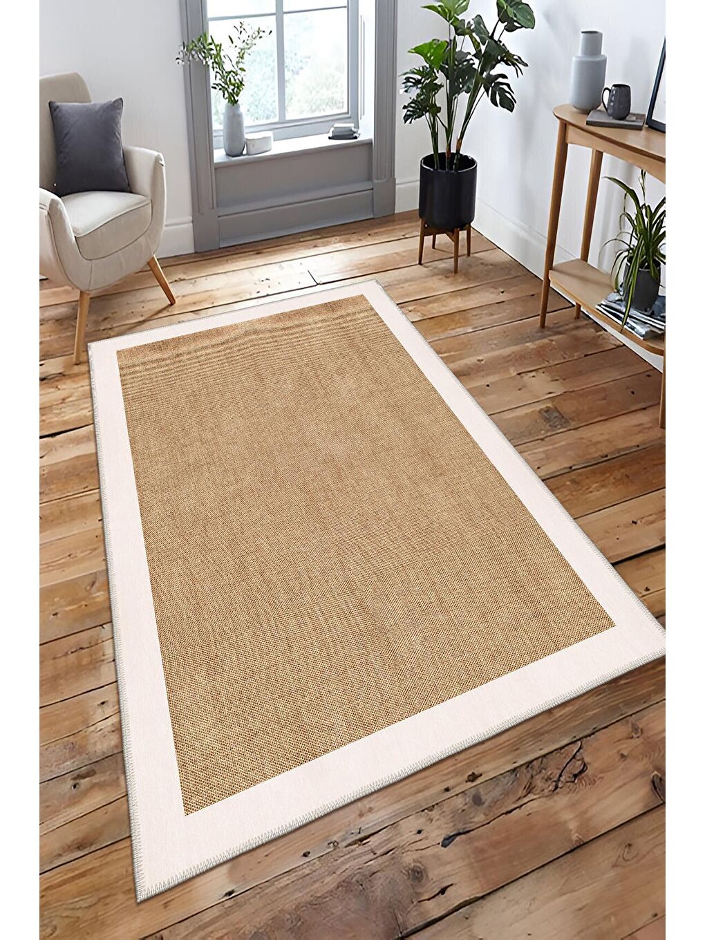 Kahverengi Premium Kalite, Pamuk ve Kaydırmaz Taban, Yıkanabilir, Modern Halı  180 x 280 cm-2