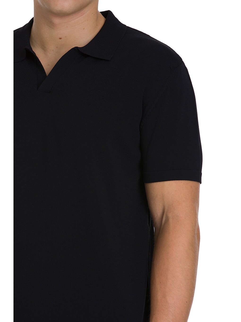 Siyah Regular Fit Polo Yaka Rayon Tişört-3