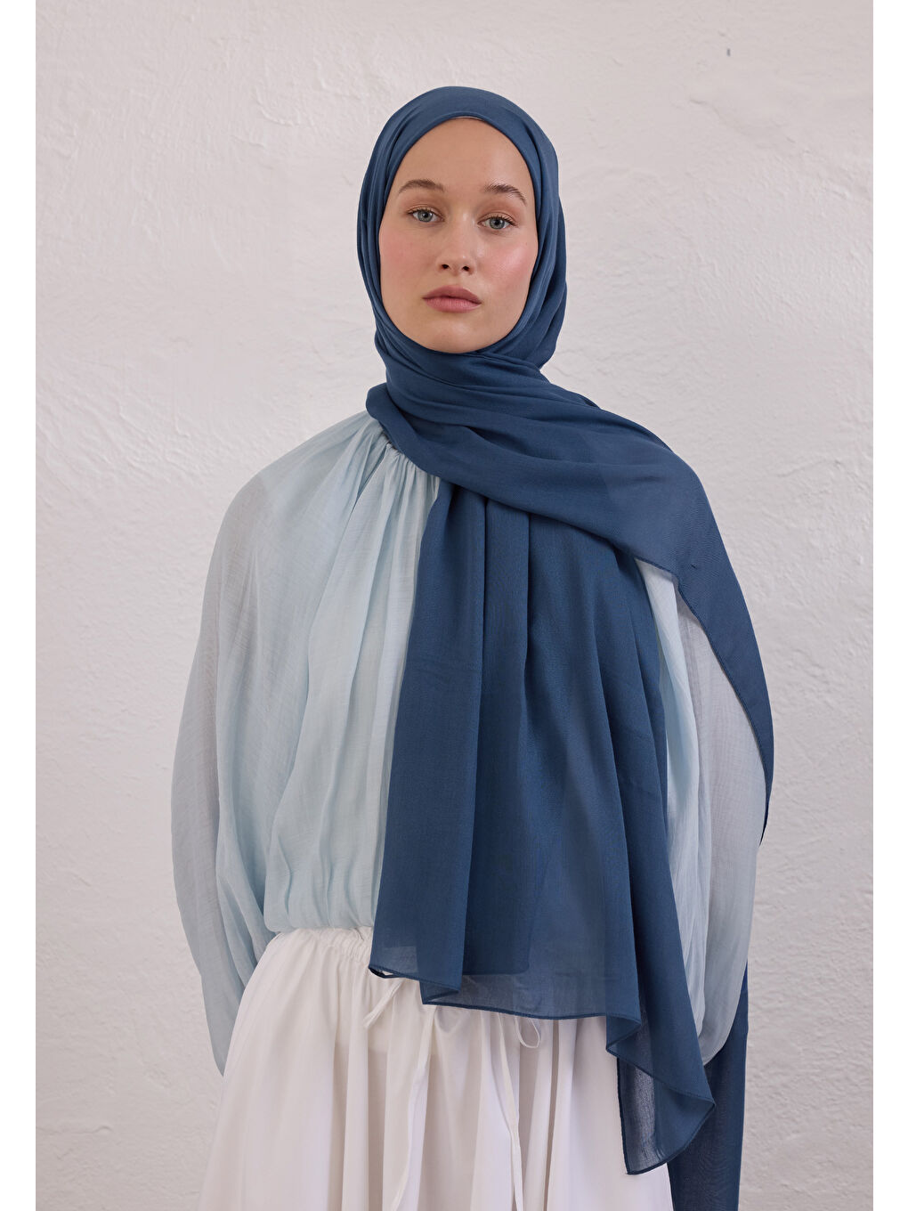 Soft Viskon Şal İndigo-2