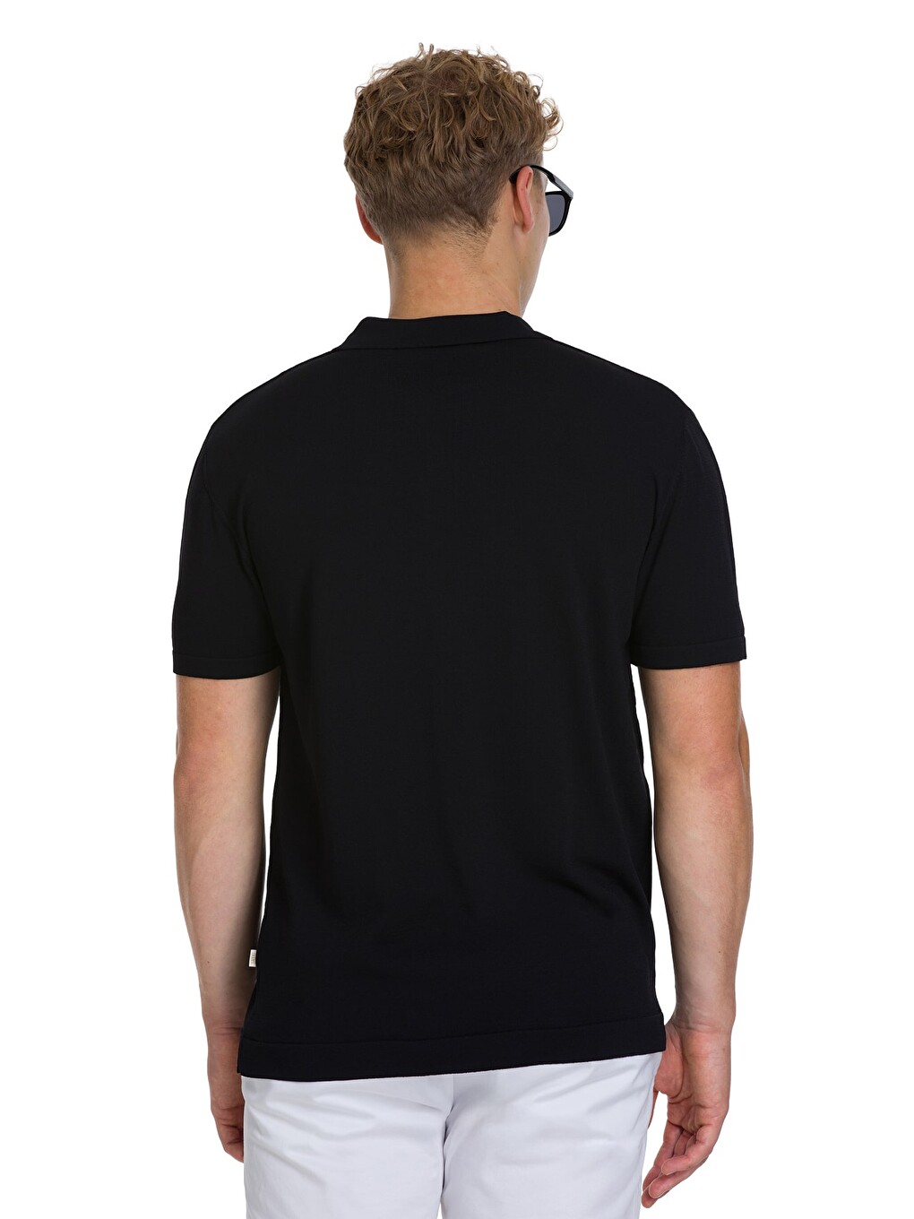 Siyah Regular Fit Polo Yaka Rayon Tişört-4