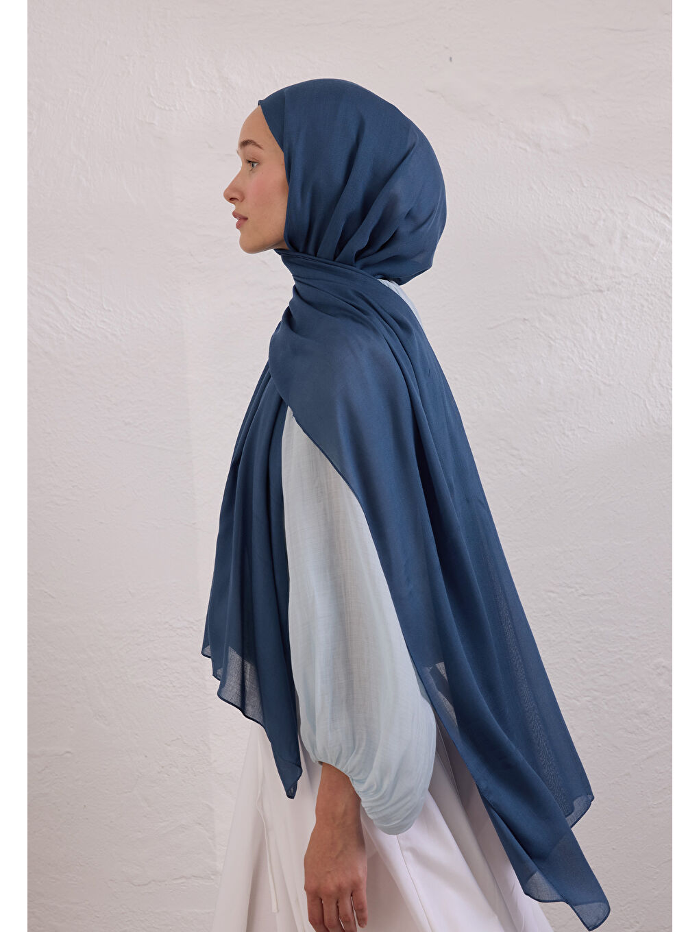 Soft Viskon Şal İndigo-3