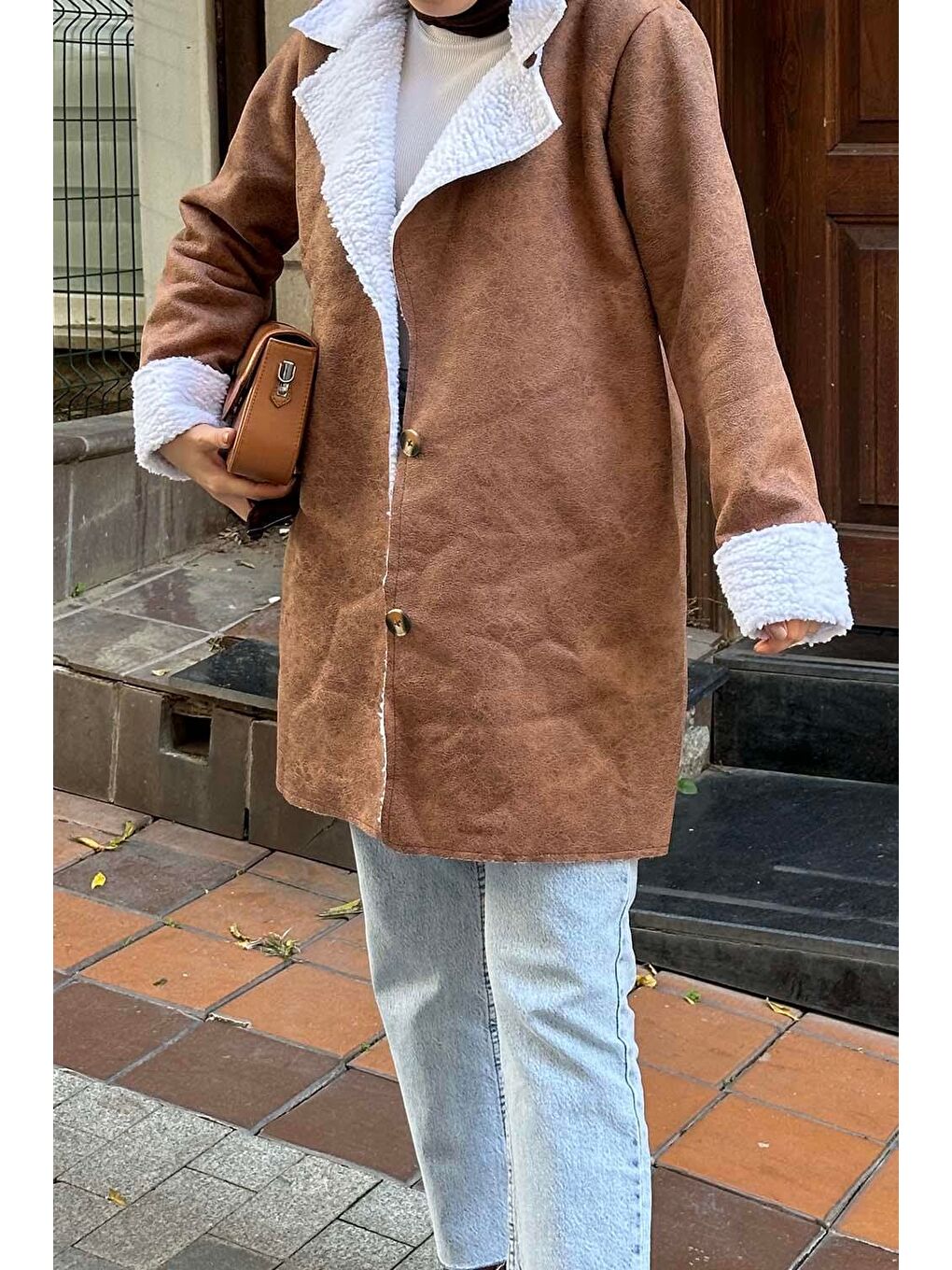 Süet Garnili Mont Acı Kahverengi-2