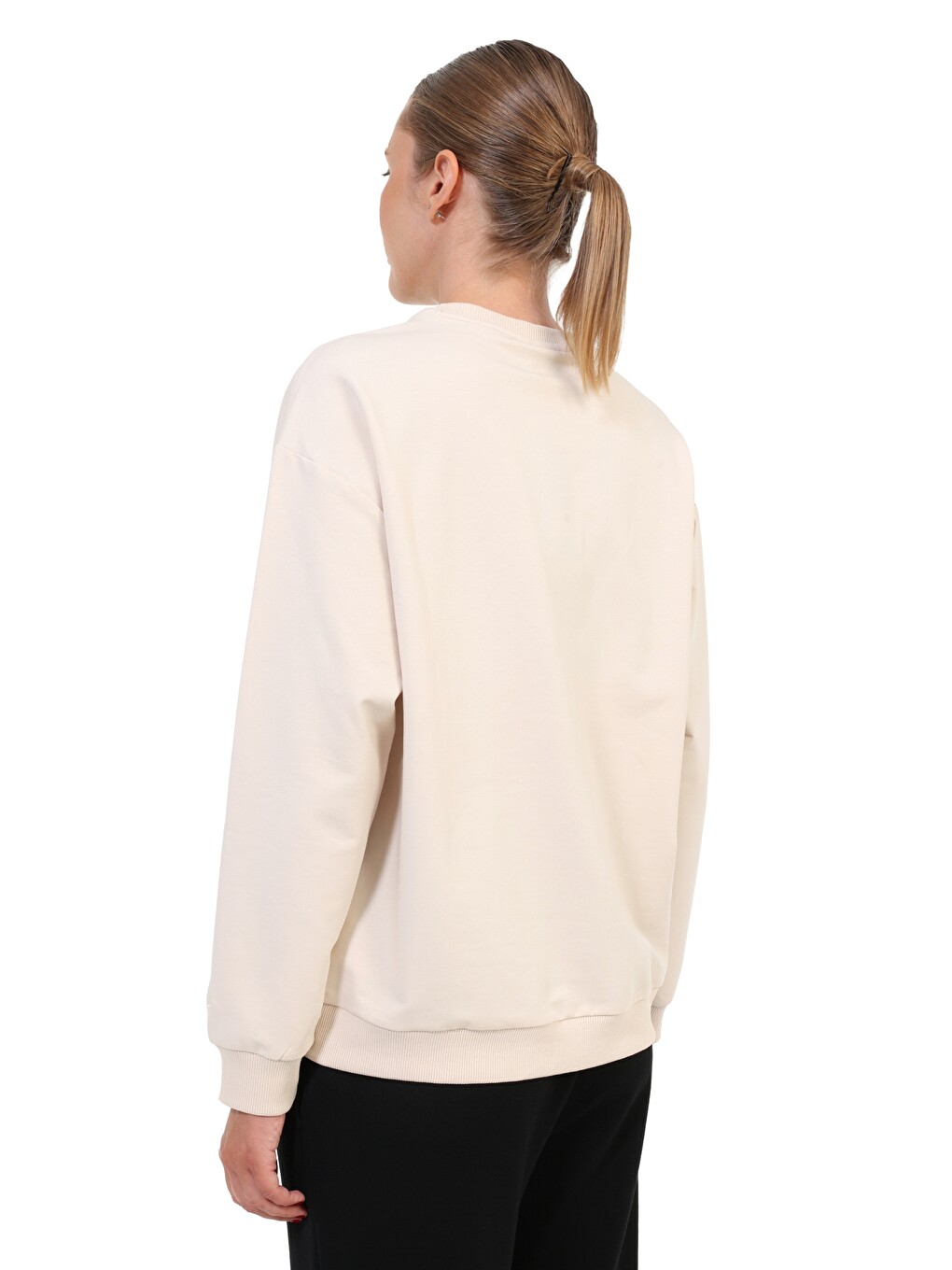 Gri Sweatshirt Kadın Taş Rengi Wb 16sn79-1
