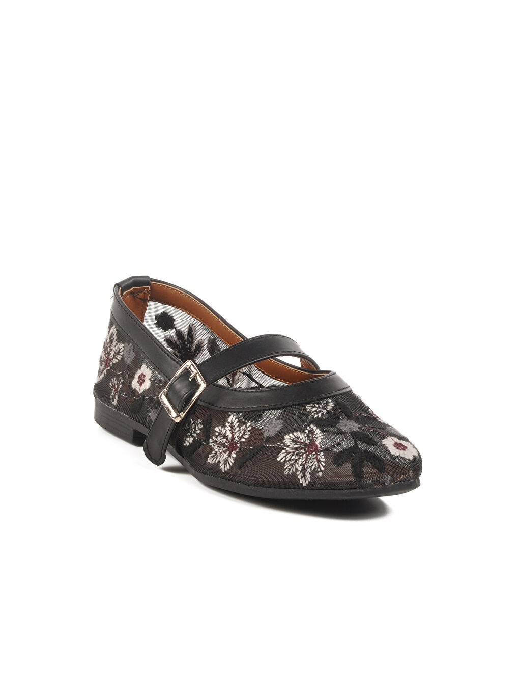 Siyah Kemerli Hafif Desenli Kadın Babet B-52 Z-2