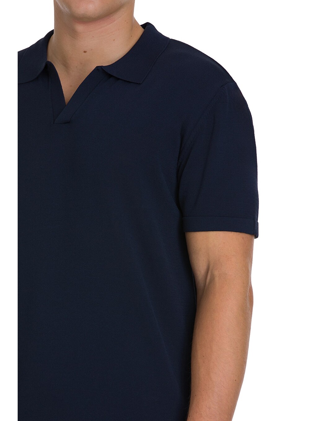 Lacivert Regular Fit Polo Yaka Rayon Tişört-3