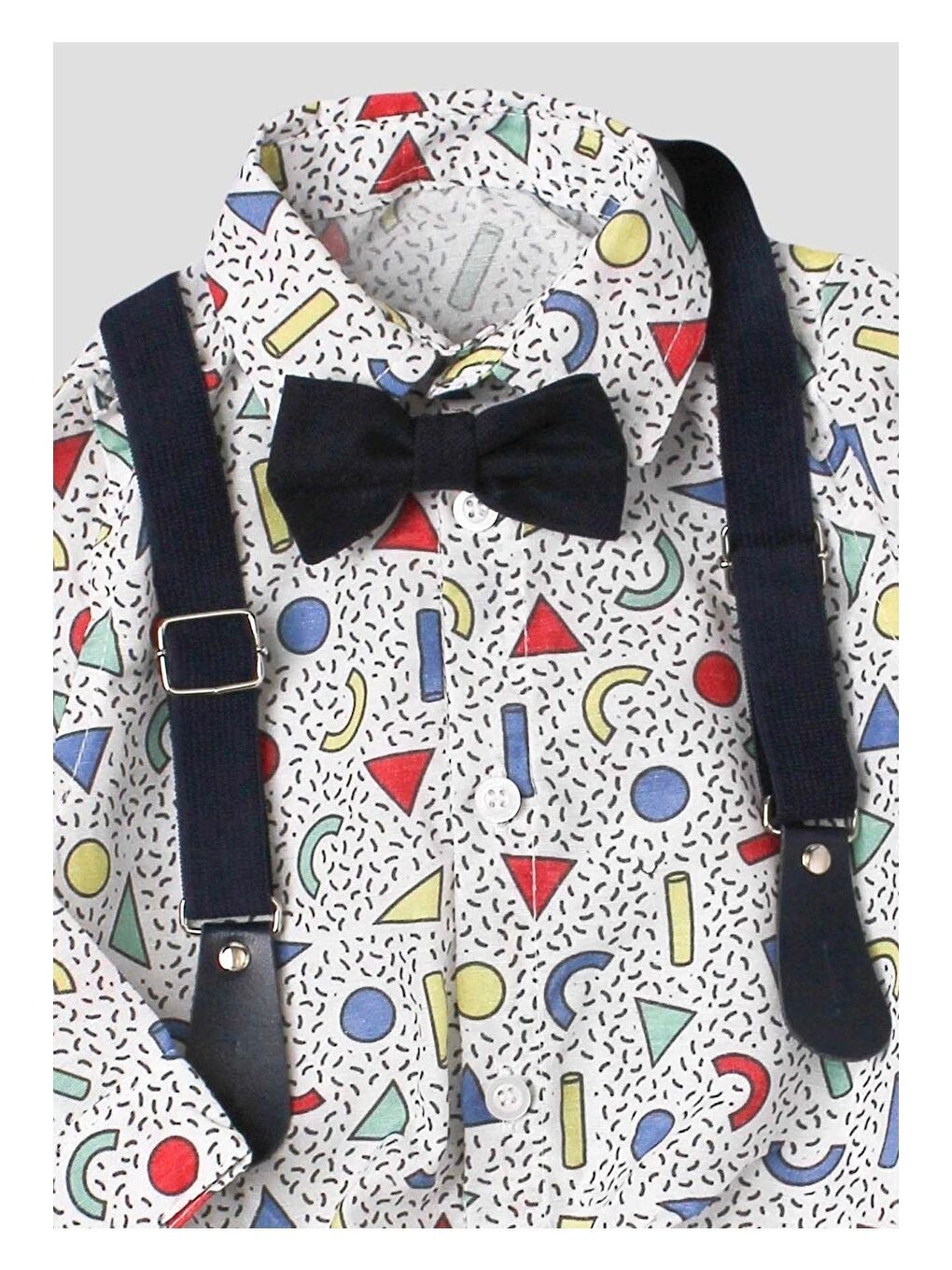 Siyah Bebek Takımı Zıbınlı Gömlek Pantolon Papyon Ve Salopet Ayarlana Bilir %100 Pamuklu-1