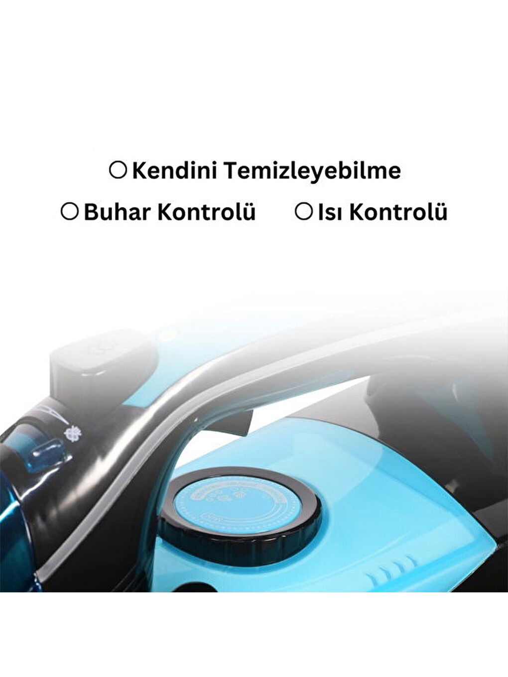 HMU-02 Seramik Tabanlı Buharlı Ütü - Mavi / Siyah - 2500 Watt-2