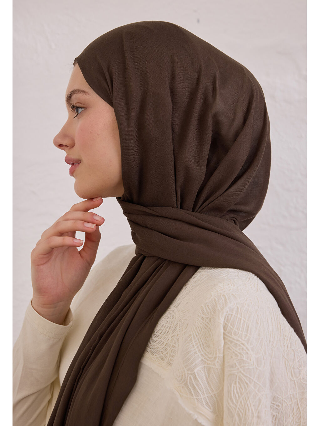 Kahverengi Soft Viskon Şal Kakao-1