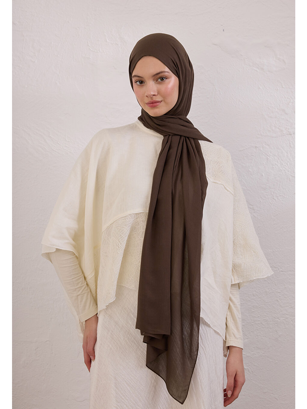 Kahverengi Soft Viskon Şal Kakao-2
